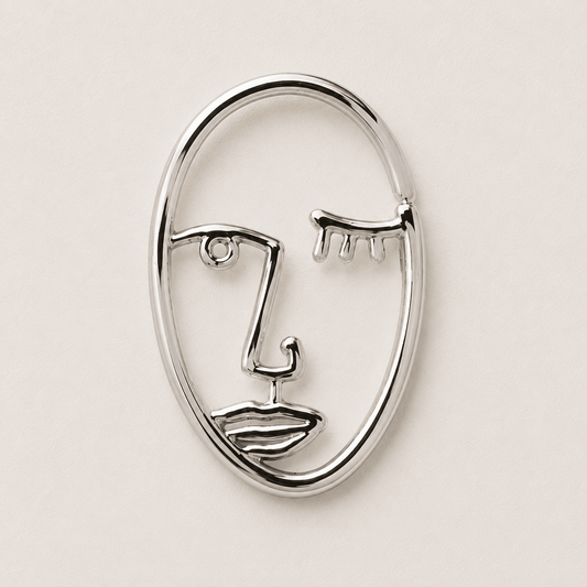 Stainless Steel Abstract Face Cartilage Earring - Skin Metals