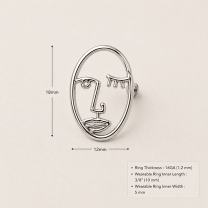 Abstract Face Cartilage Earring side profile