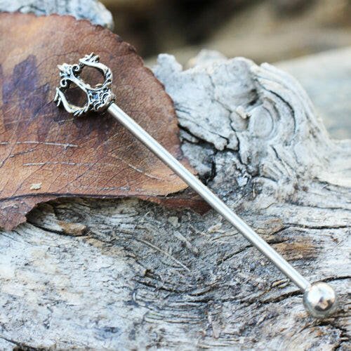 Stainless Steel Ancient Trident of Poseidon Industrial Barbell Industrial Barbell Impulse Piercings