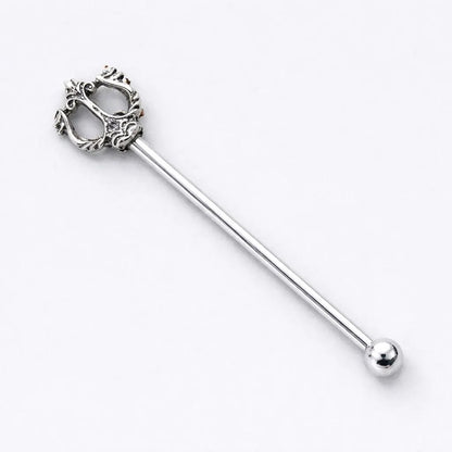Stainless Steel Ancient Trident of Poseidon Industrial Barbell - Skin Metals