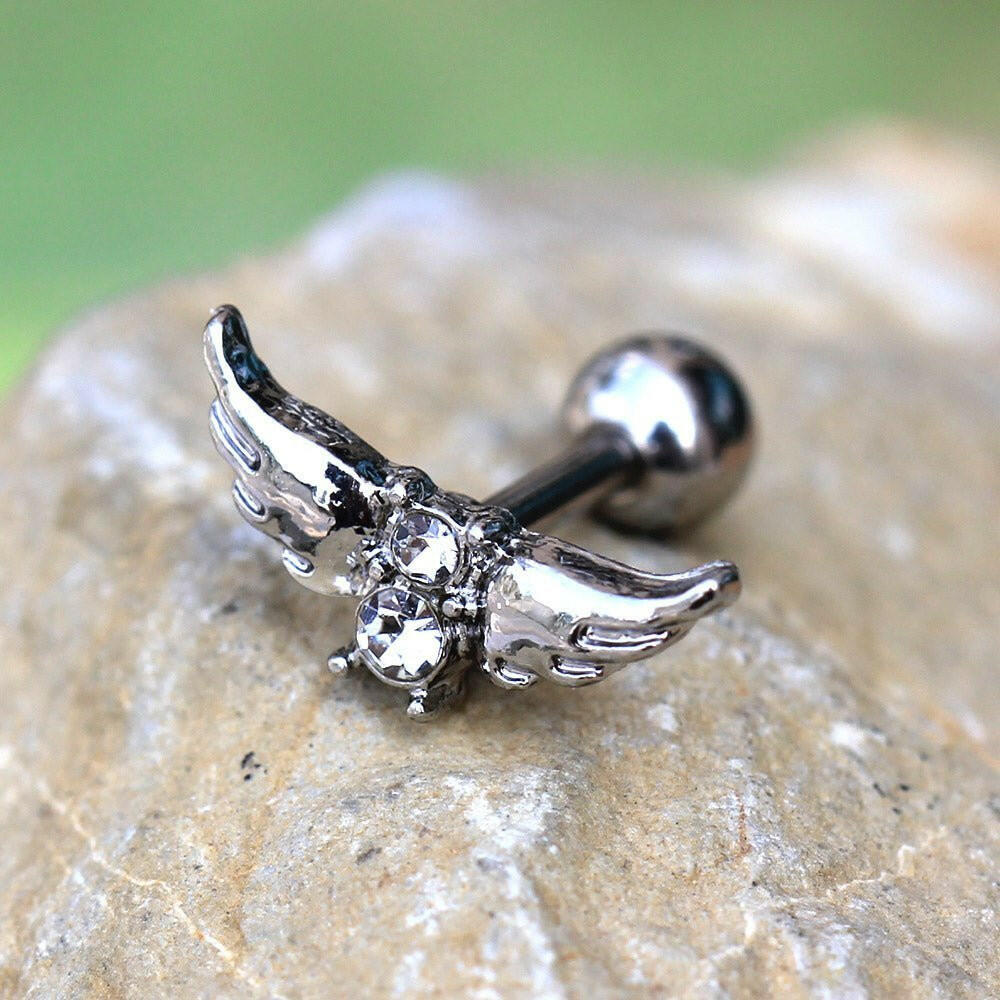 Stainless Steel Angel Wings Cartilage Earring