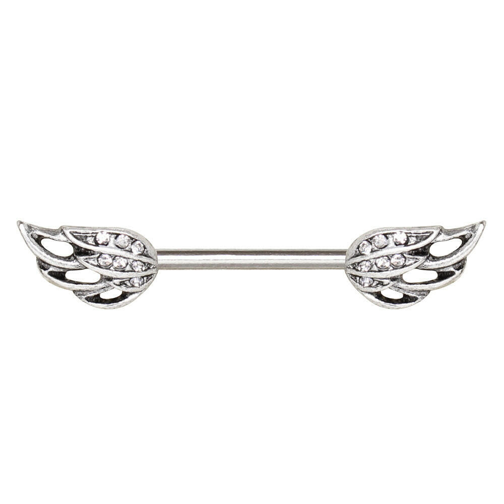 Stainless Steel Angel's Wing Nipple Bar Nipple Ring Impulse Piercings