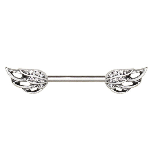 Stainless Steel Angel's Wing Nipple Bar Nipple Ring Impulse Piercings