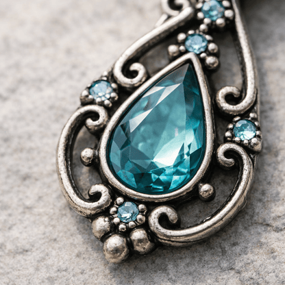 Stainless Steel Antique Aqua Pendant Dangle Navel Ring Navel Ring Impulse Piercings
