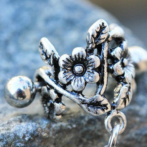 Stainless Steel Antique Floral Cartilage Cuff Earring