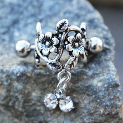 Stainless Steel Antique Floral Cartilage Cuff Earring Cuff Earring Impulse Piercings