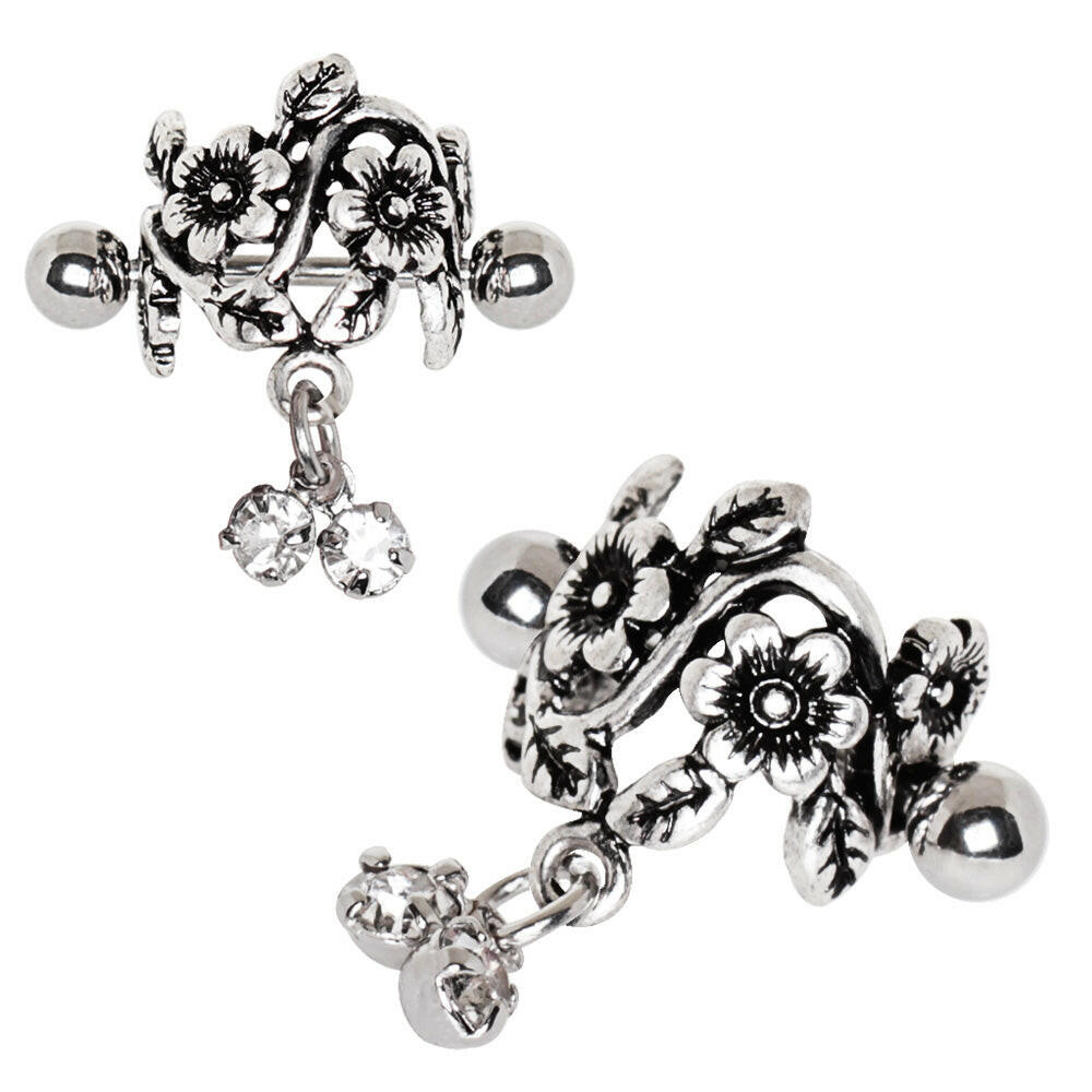 Stainless Steel Antique Floral Cartilage Cuff Earring