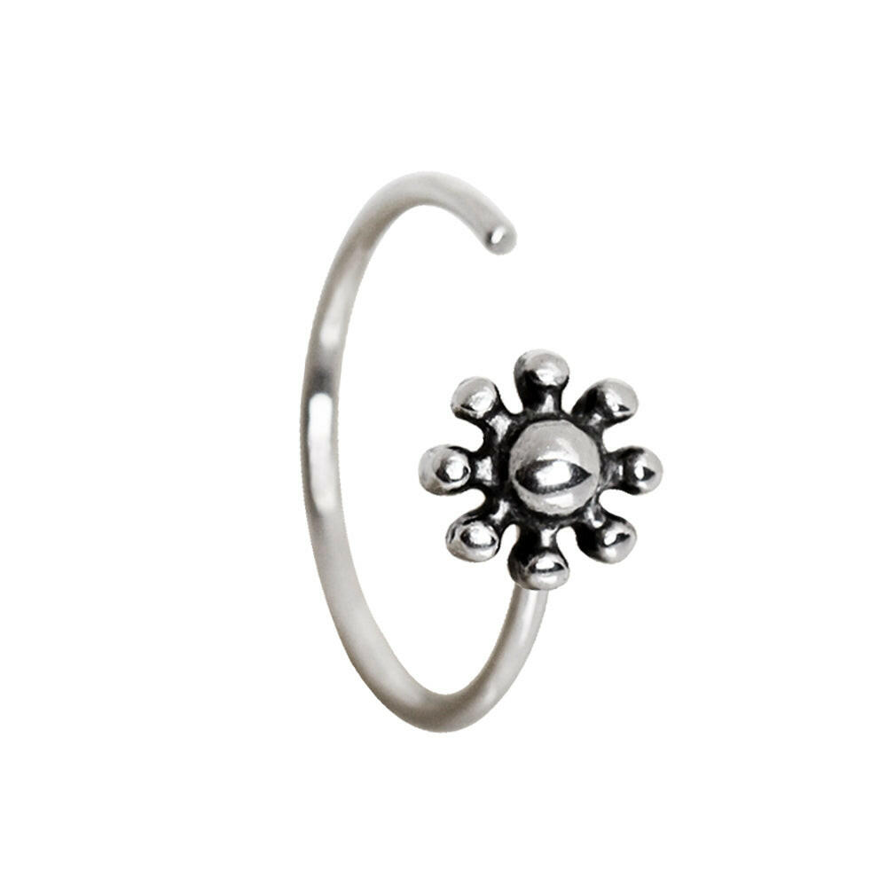 Stainless Steel Antique Floral Design Nose Hoop Nose Ring Impulse Piercings