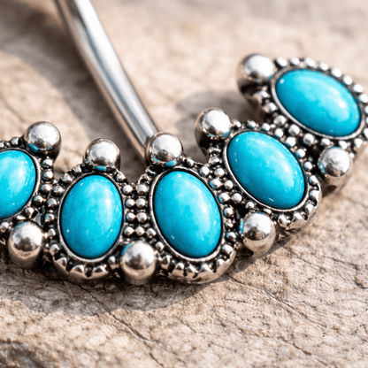 Stainless Steel Antique Turquoise Navel Ring Belly Button Ring Skin Metals