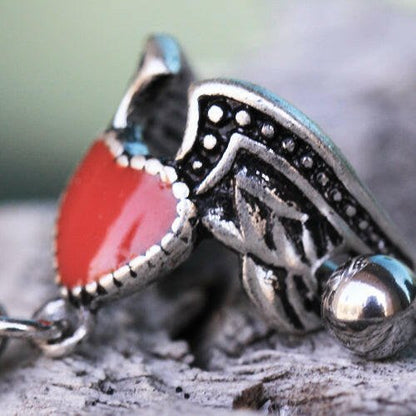 Stainless Steel Antique Winged Heart Cartilage Cuff Earring