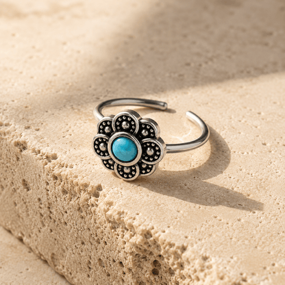 Stainless Steel Aqua Flower Nose Hoop / Cartilage Earring - Skin Metals