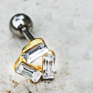 Stainless Steel Art of Brilliance Art Deco Cartilage Earring