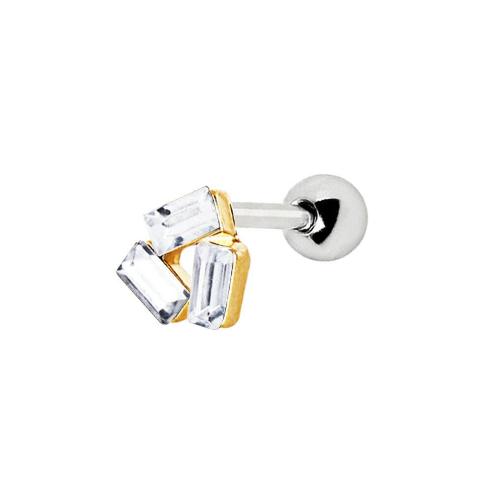 Stainless Steel Art of Brilliance Art Deco Cartilage Earring