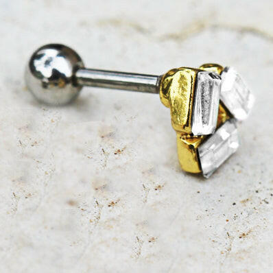 Stainless Steel Art of Brilliance Art Deco Cartilage Earring