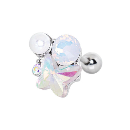 Stainless Steel Art of Brilliance Butterfly Gleam Cartilage Earring Cartilage Earring Impulse Piercings Aurora Borealis