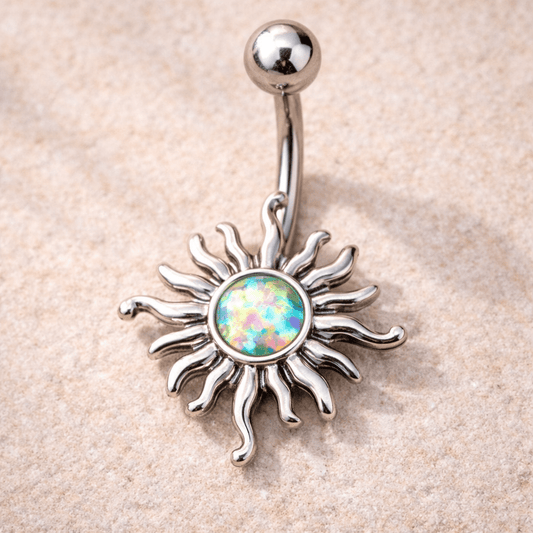 Stainless Steel Aurora Borealis Tribal Sun Navel Ring Navel Ring Impulse Piercings