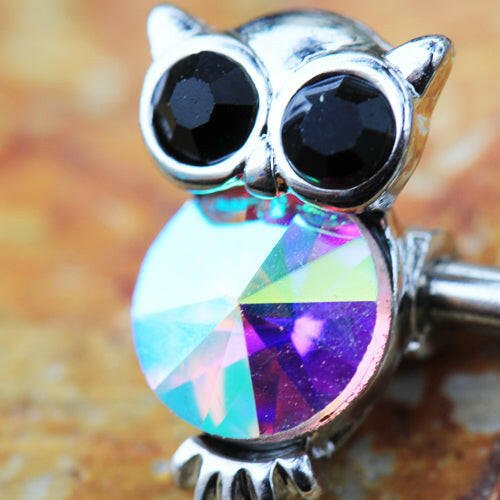 Stainless Steel Aurora Owl Nipple Bar Nipple Ring Impulse Piercings