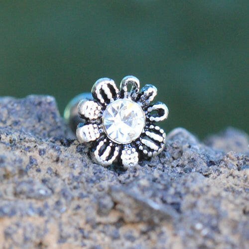 Stainless Steel Avant Garde Daisy Flower Cartilage Earring