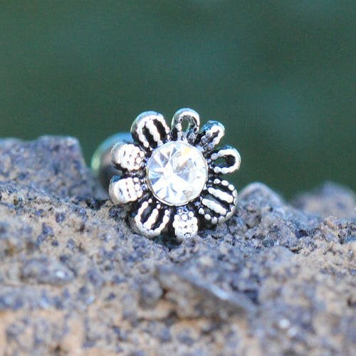 Stainless Steel Avant Garde Daisy Flower Cartilage Earring Cartilage Earring Impulse Piercings