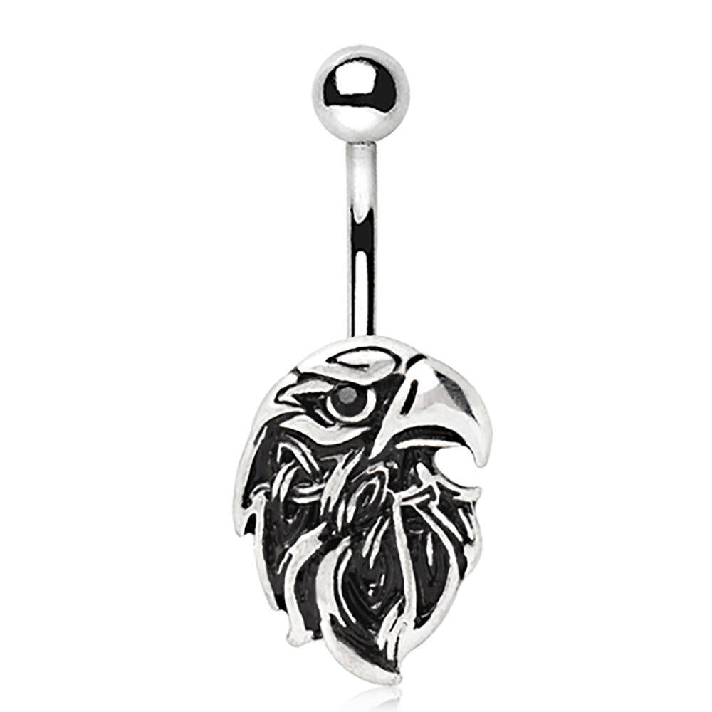 Stainless Steel Bald Eagle Navel Ring