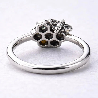 Stainless Steel Bee and Honeycomb Seamless Ring / Cartilage Earring - Skin Metals