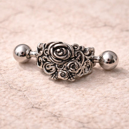 Stainless Steel Black Roses Cartilage Cuff Earring Cuff Earring Impulse Piercings