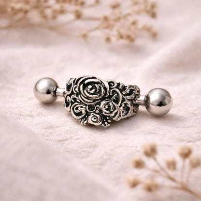 Stainless Steel Black Roses Cartilage Cuff Earring Cuff Earring Impulse Piercings