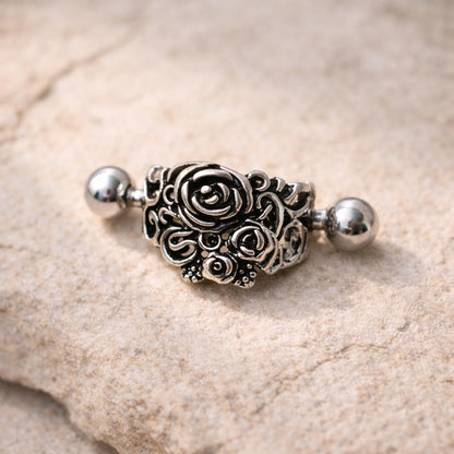 Stainless Steel Black Roses Cartilage Cuff Earring Cuff Earring Impulse Piercings