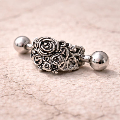 Stainless Steel Black Roses Cartilage Cuff Earring Cuff Earring Impulse Piercings