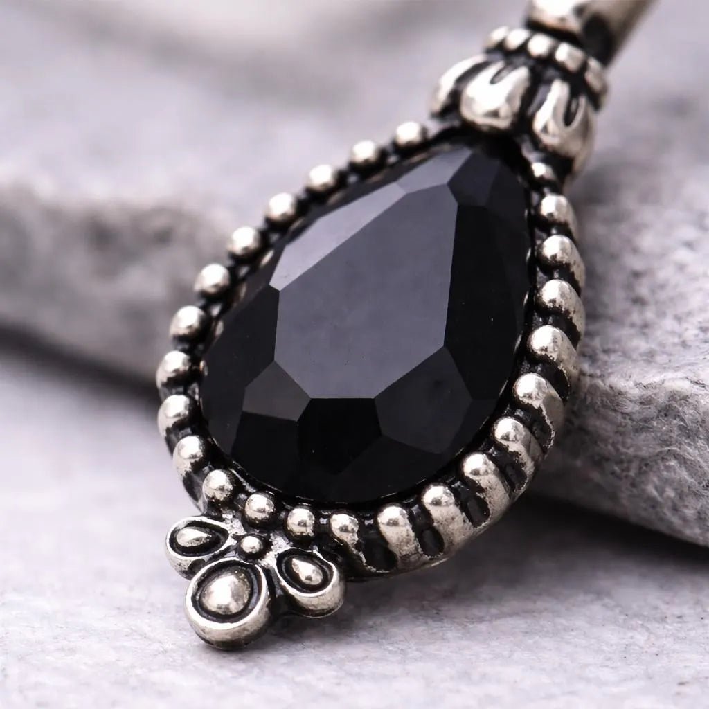 Stainless Steel Black Victorian Design Belly Button Navel Ring Navel Ring Skin Metals