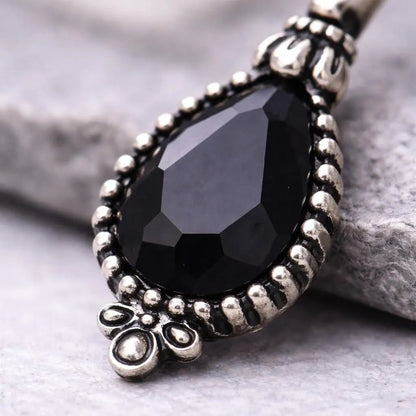 Stainless Steel Black Victorian Design Belly Button Navel Ring Navel Ring Skin Metals