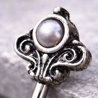 Stainless Steel Black Victorian Design Belly Button Navel Ring Navel Ring Skin Metals