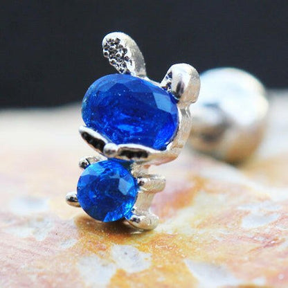 Stainless Steel Blue Bunny Cartilage Earring Cartilage Earring Impulse Piercings