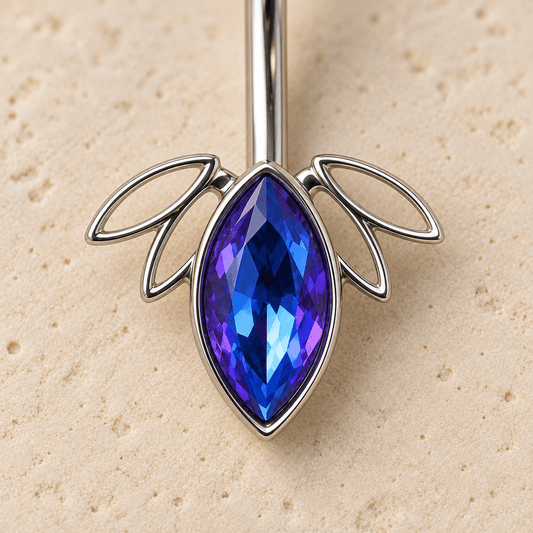 Stainless Steel Blue Purple Fruit Navel Ring - Skin Metals