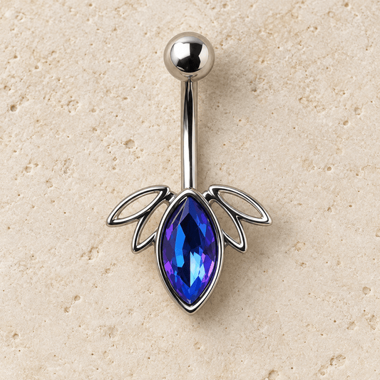 Stainless Steel Blue Purple Fruit Navel Ring - Skin Metals