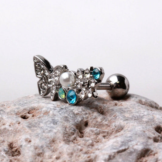 Branched Butterfly Cartilage Earring detail closeup