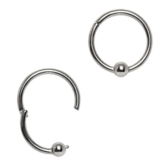 Stainless Steel Captive Bead Clicker Ring Septum Ring Impulse Piercings 16 gaugeLength: 5/16"