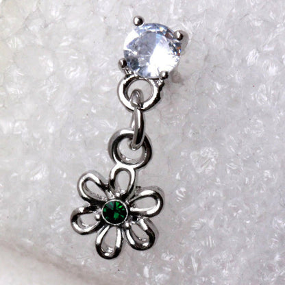 Stainless Steel Cartilage Earring with Flower Dangle