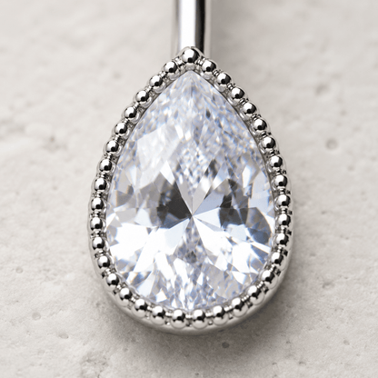 Stainless Steel Cascading Teardrop Belly Button Navel Ring - Skin Metals