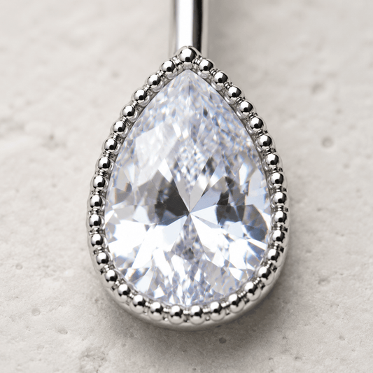 Stainless Steel Cascading Teardrop Belly Button Navel Ring - Skin Metals