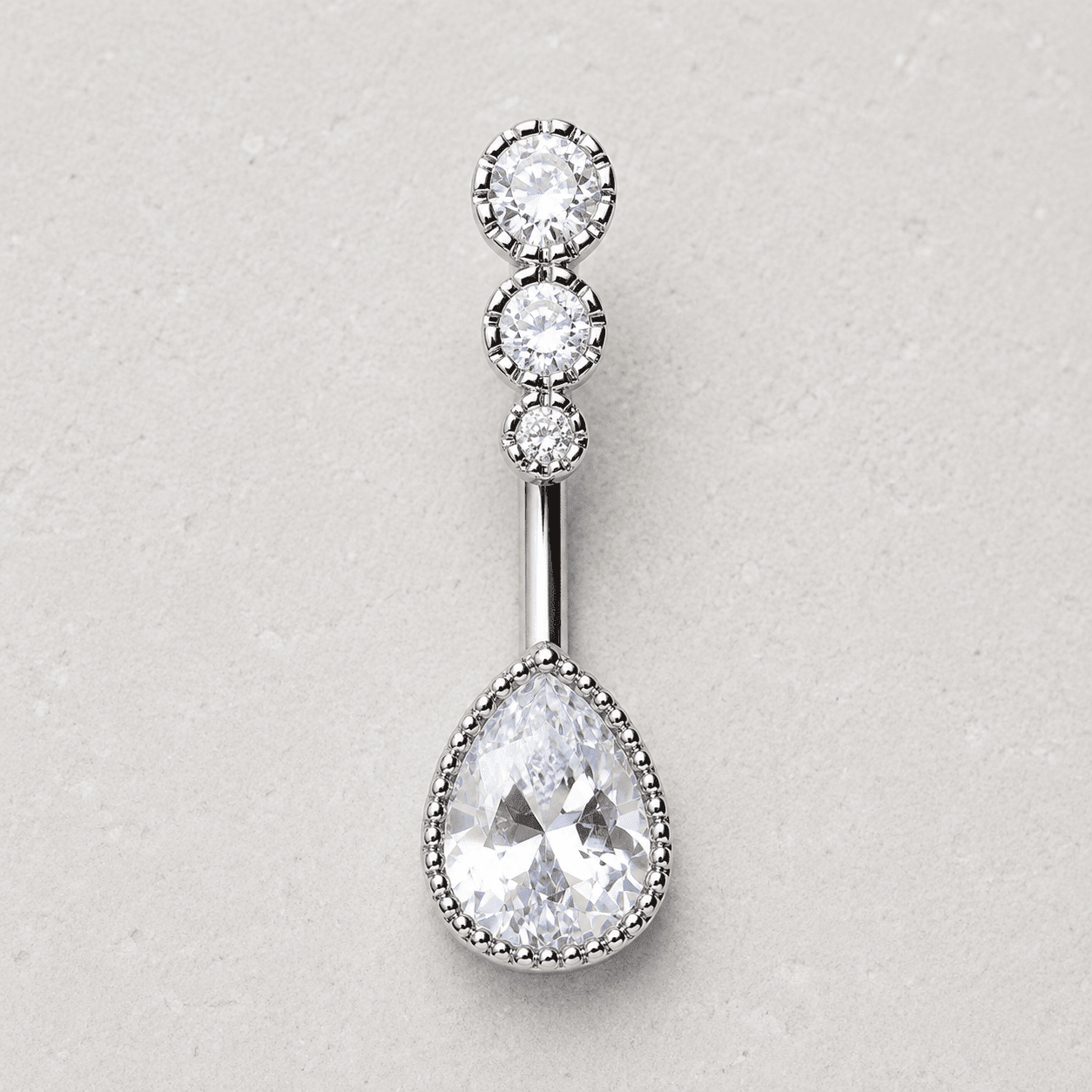 Stainless Steel Cascading Teardrop Belly Button Navel Ring - Skin Metals