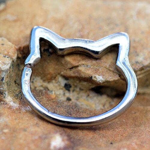 Stainless Steel Cat Seamless Ring / Cartilage Earring Cartilage Earring Impulse Piercings