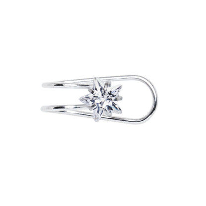 Stainless Steel Clip-On Cartilage Earring with Multi-Shaped CZ