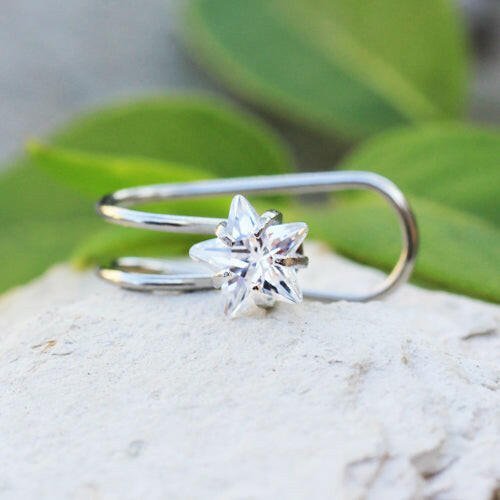 Stainless Steel Clip-On Cartilage Earring with Multi-Shaped CZ
