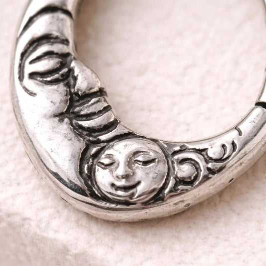 Stainless Steel Crescent Moon Teardrop Seamless Ring Seamless Ring Skin Metals