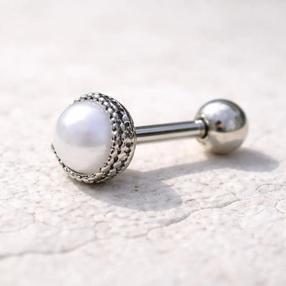 Stainless Steel Crown Pearl Cartilage Earring Cartilage Skin metals