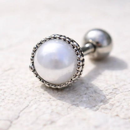 Stainless Steel Crown Pearl Cartilage Earring Cartilage Skin metals