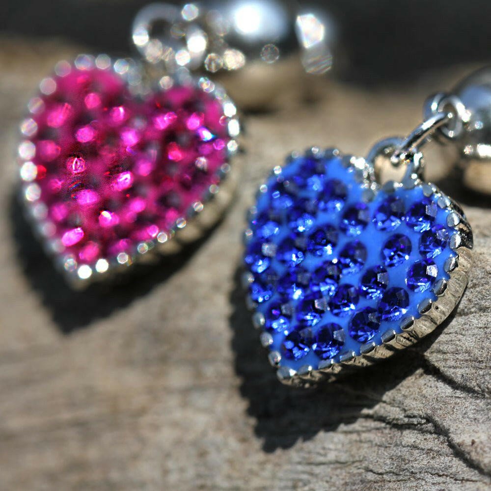 Stainless Steel Crystal Heart Dangle Belly Button Navel Ring