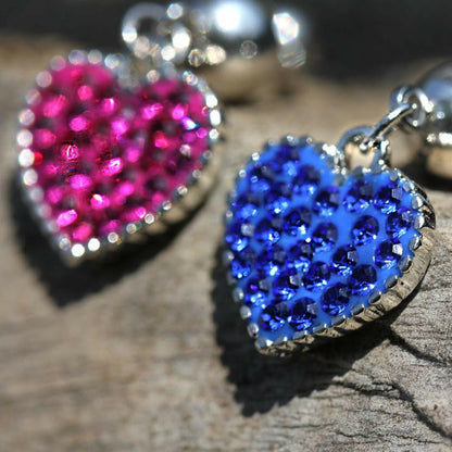 Stainless Steel Crystal Heart Dangle Belly Button Navel Ring
