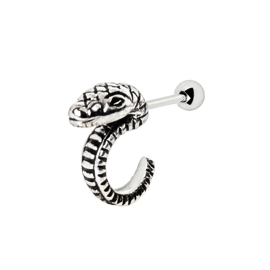 Stainless Steel Curved Snake Cartilage Earring